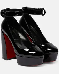 Christian Louboutin Plateau-Pumps Movida Strap aus Lackleder Schwarz