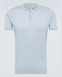 John Smedley Polohemd Payton aus Wolle Blau