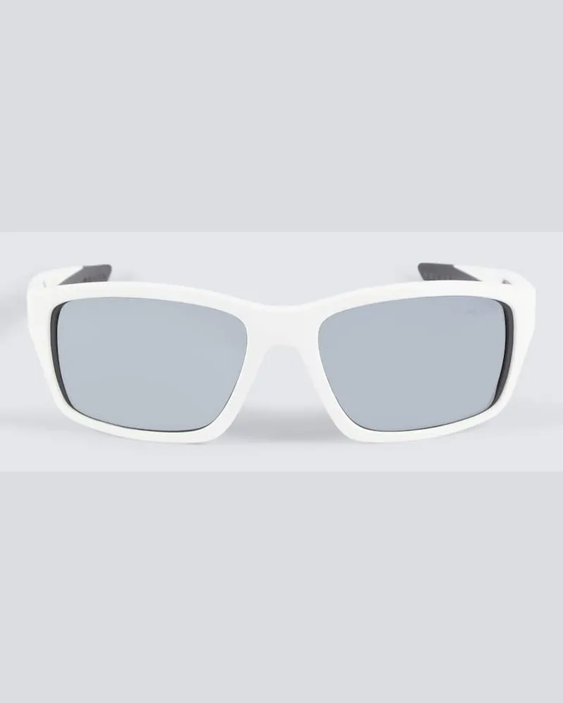 Prada Linea Rossa Eckige Sonnenbrille Weiß
