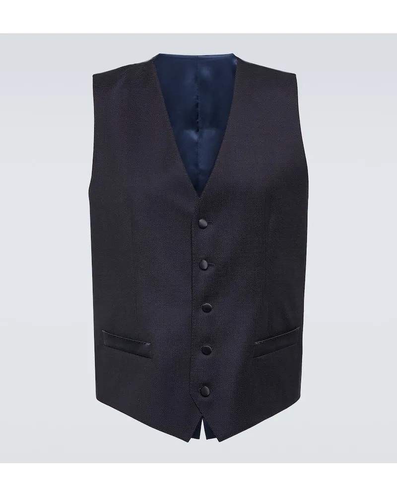 Dolce & Gabbana Weste aus Wolle und Seide Blau