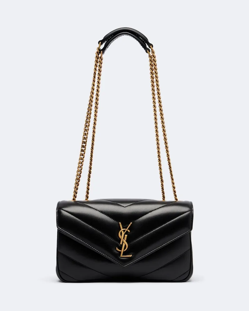 Saint Laurent Schultertasche Loulou aus Leder Schwarz