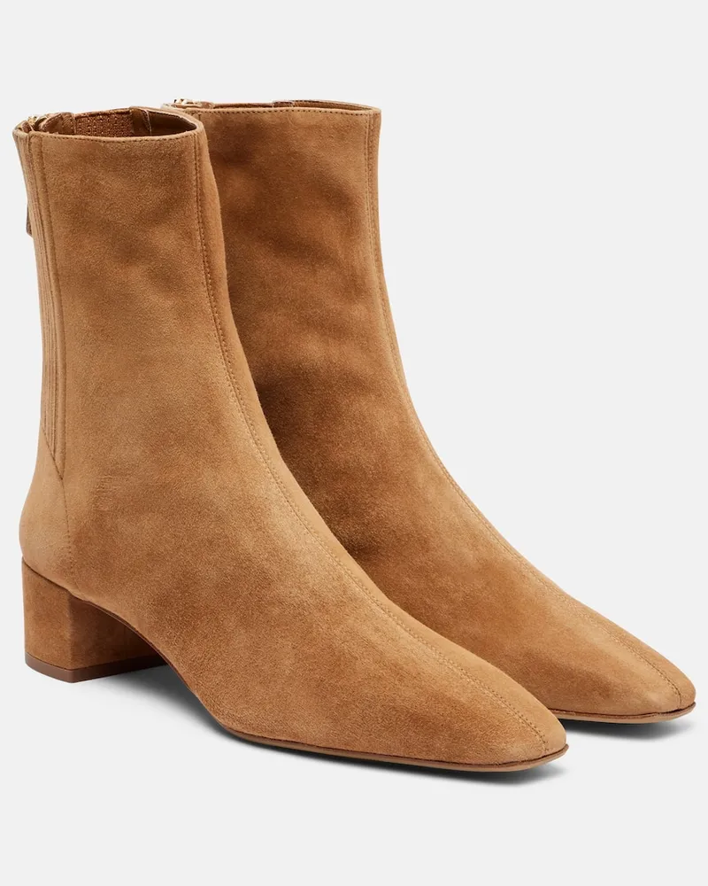 Aquazzura Ankle Boots Saint Honore 35 aus Veloursleder Braun