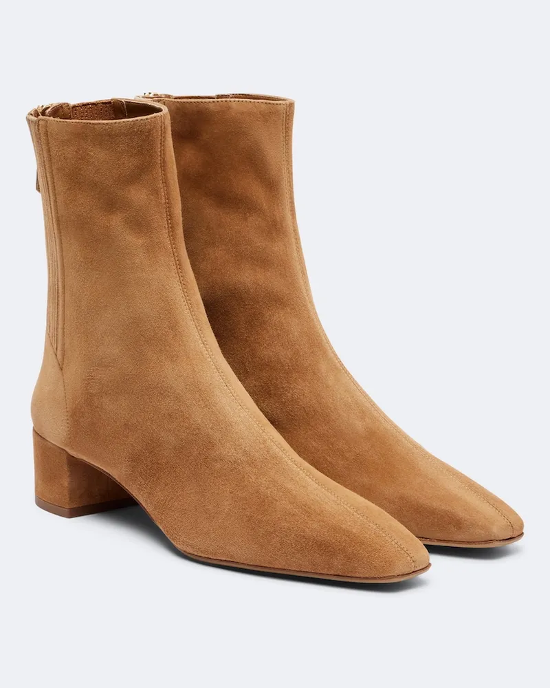 Aquazzura Ankle Boots Saint Honore 35 aus Veloursleder Braun