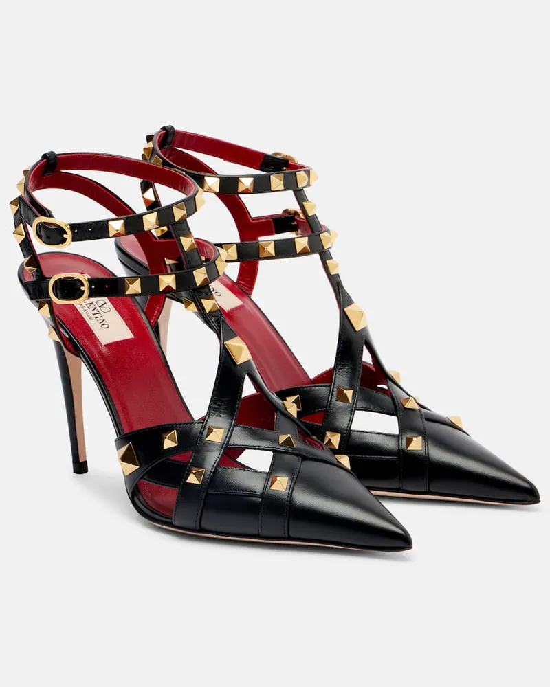 Valentino Garavani Pumps Studdy aus Leder Schwarz