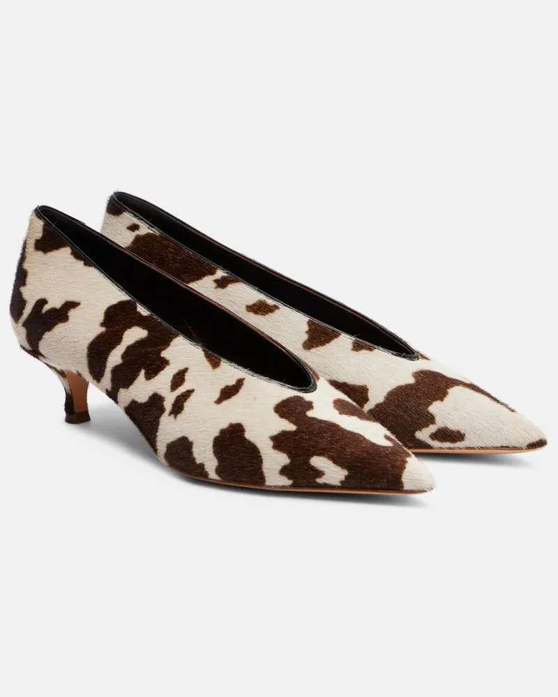 Le Monde Béryl Le Monde Béryl Pumps Babouche aus Kalbshaar Weiß