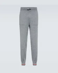 Thom Browne Hose RWB Stripe aus Kaschmir Grau