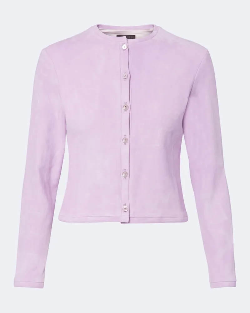Stouls Cardigan Astrid aus Veloursleder Violett