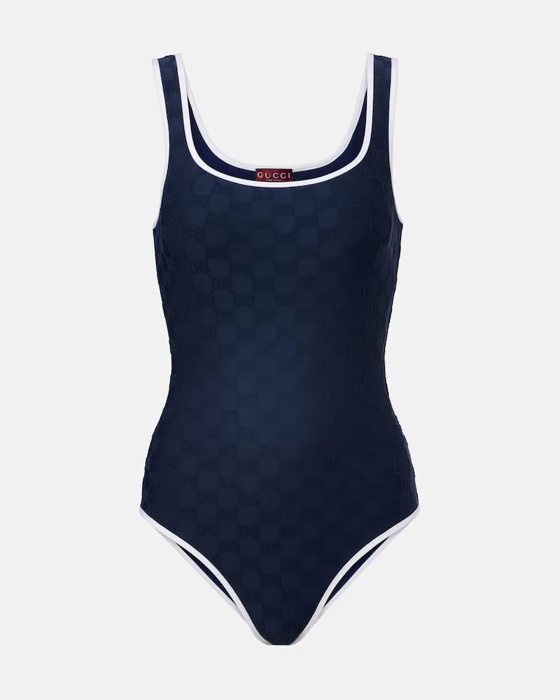 Gucci Badeanzug GG aus Frottee Blau