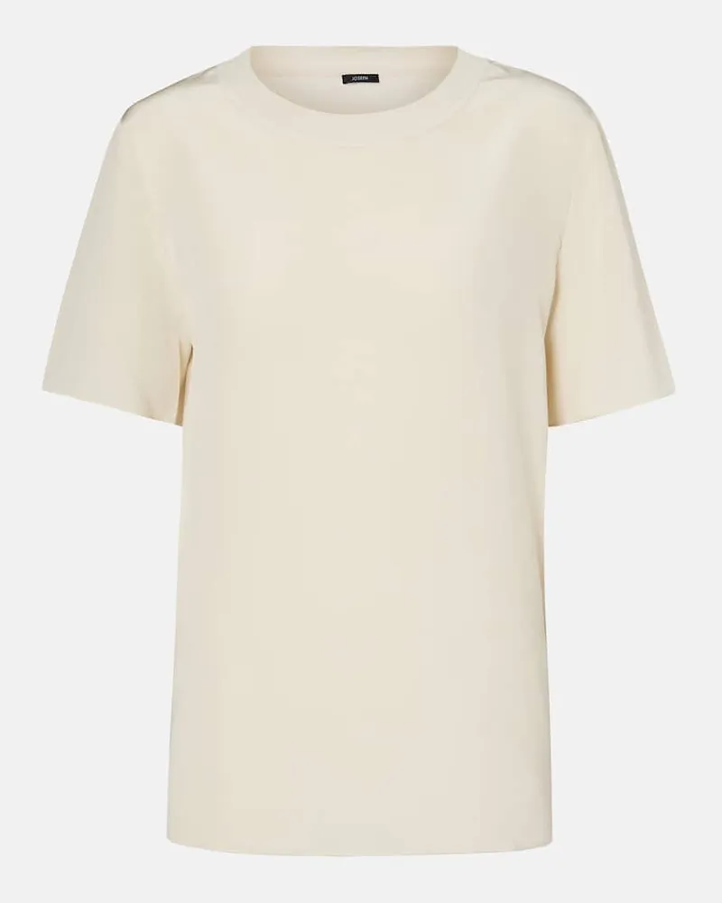 Joseph T-Shirt Rubin aus Seide Weiß