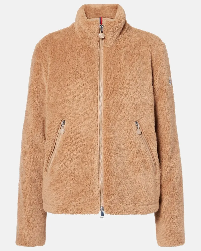 Moncler Daunenjacke aus Teddyfleece Braun