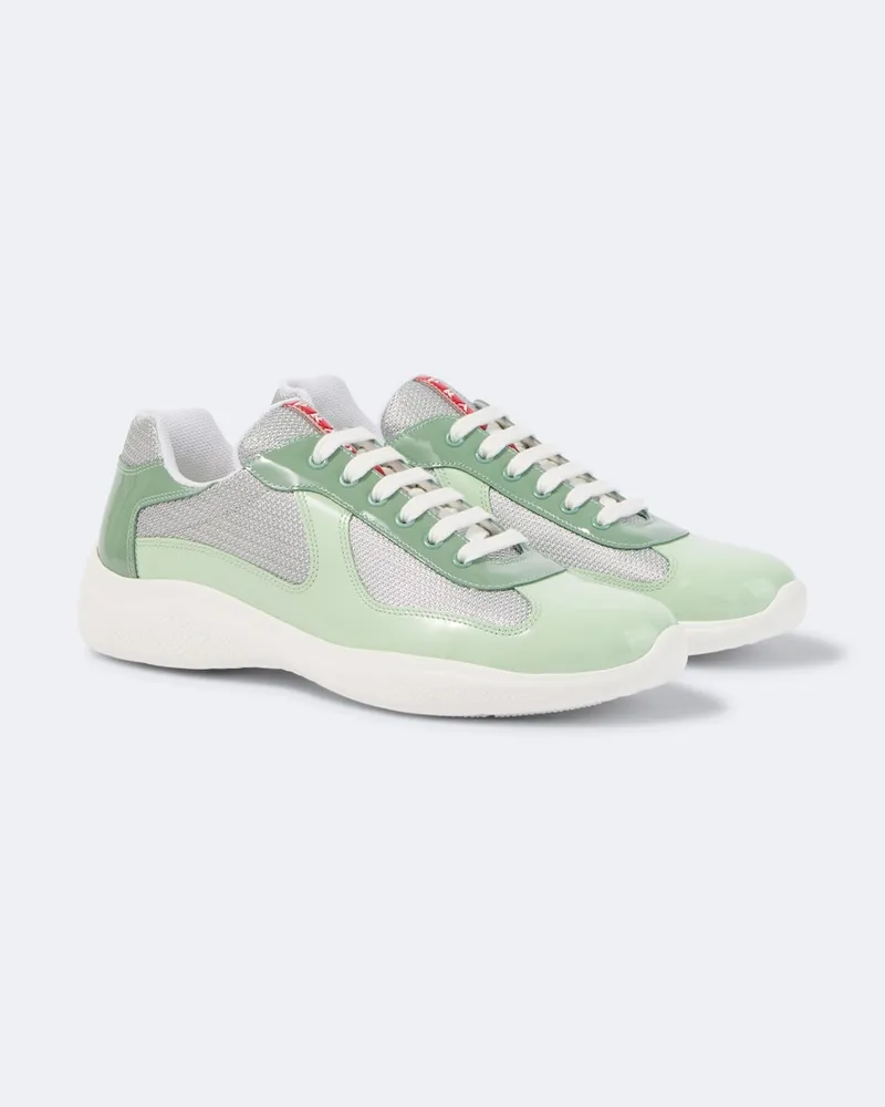 Prada Sneakers America's Cup mit Leder Grün