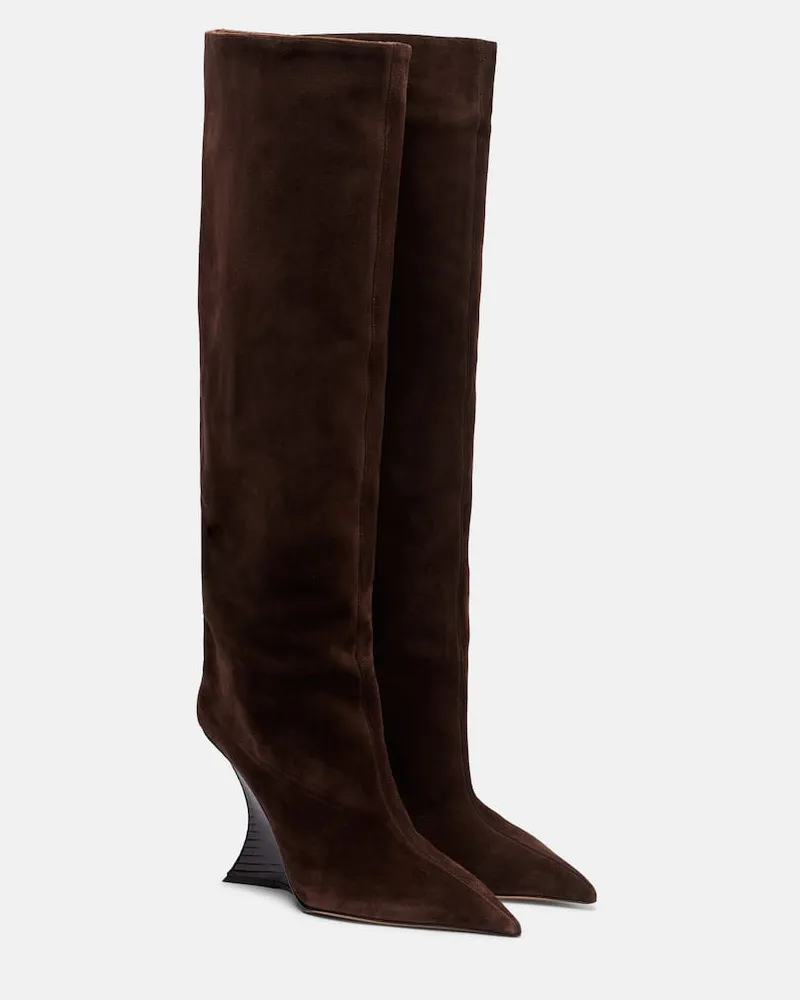 Paris Texas Stiefel Nina aus Veloursleder Braun
