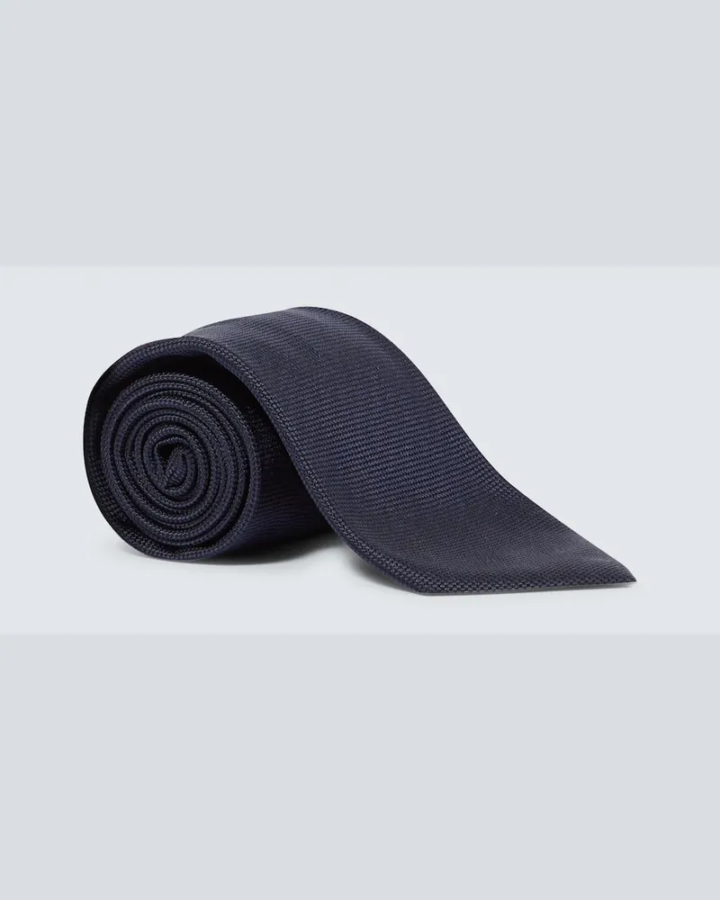 Ermenegildo Zegna Krawatte aus Seiden-Twill Blau