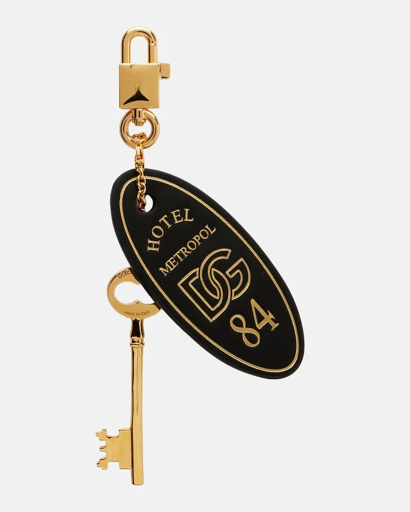 Dolce & Gabbana Taschenanhänger mit Leder Gold