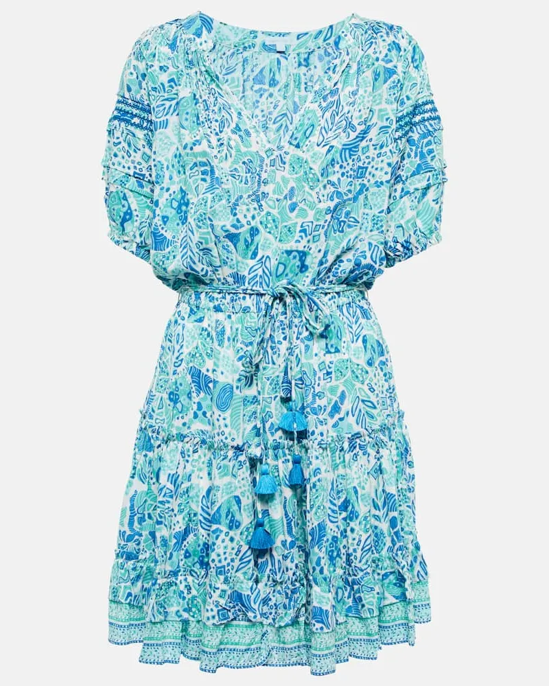 Poupette St Barth Bedrucktes Minikleid Bona Blau