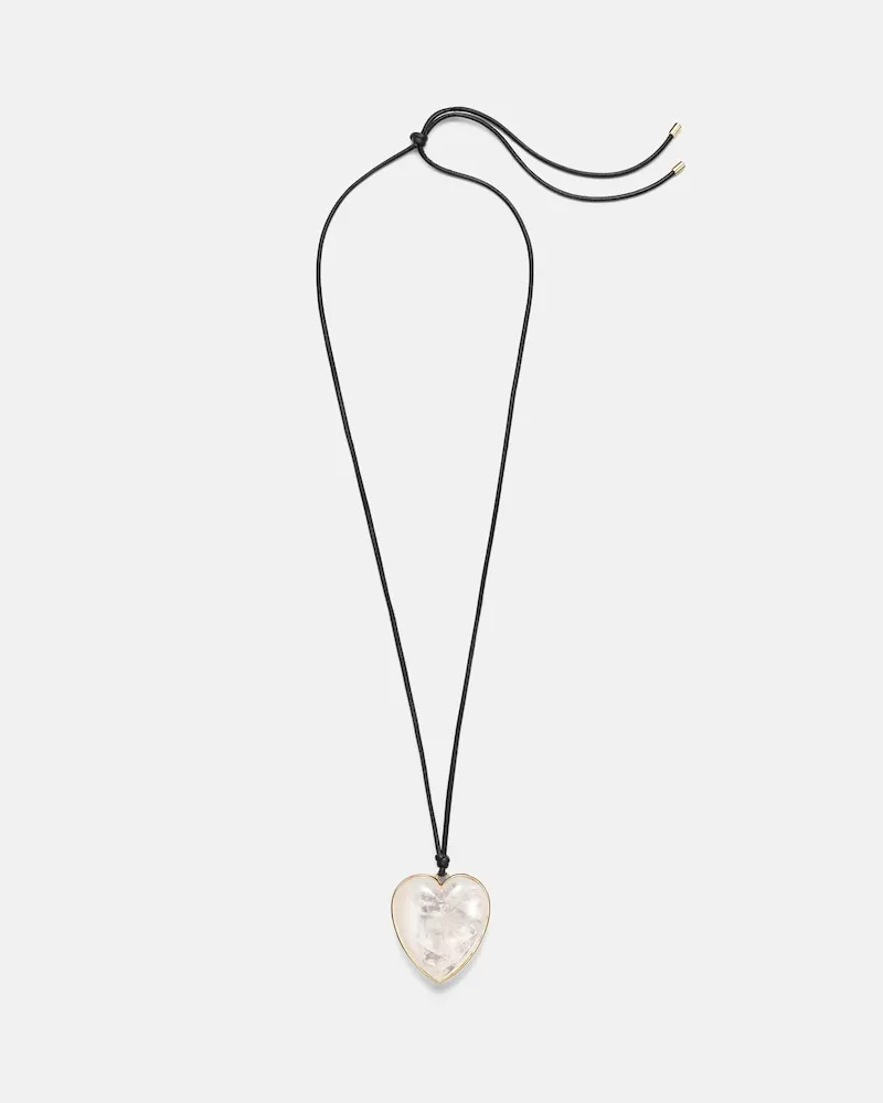 Jennifer Fisher Halskette aus Leder mit Quarz, 14kt vergoldet Schwarz