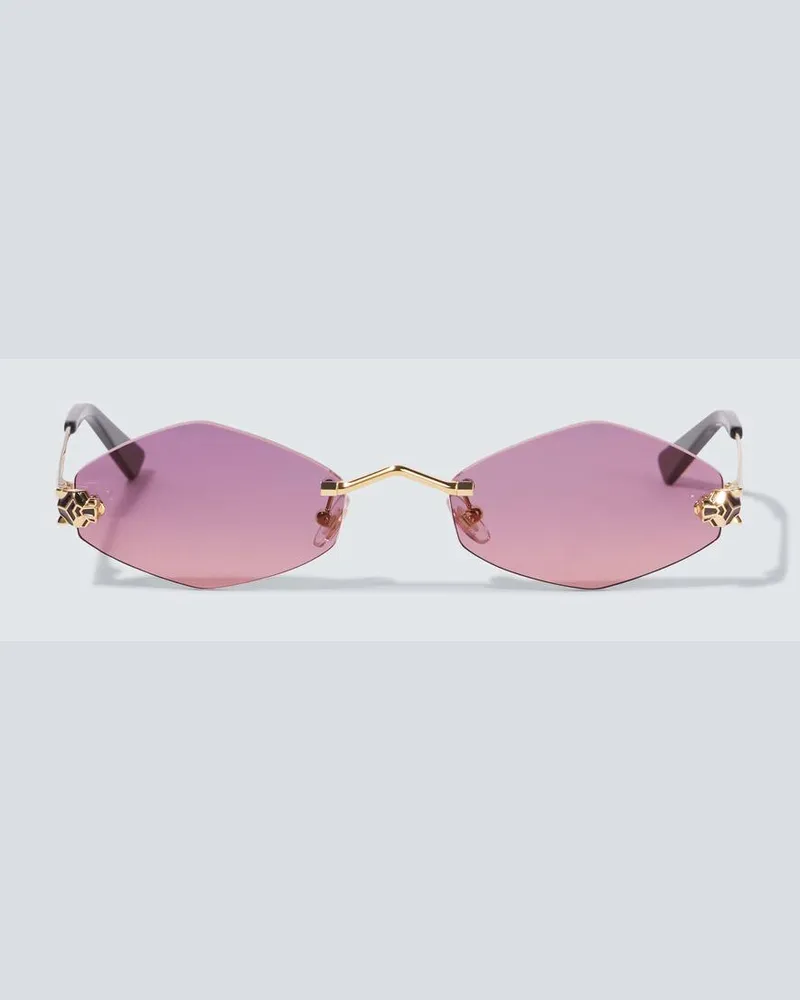 Cartier Eckige Sonnenbrille Gold