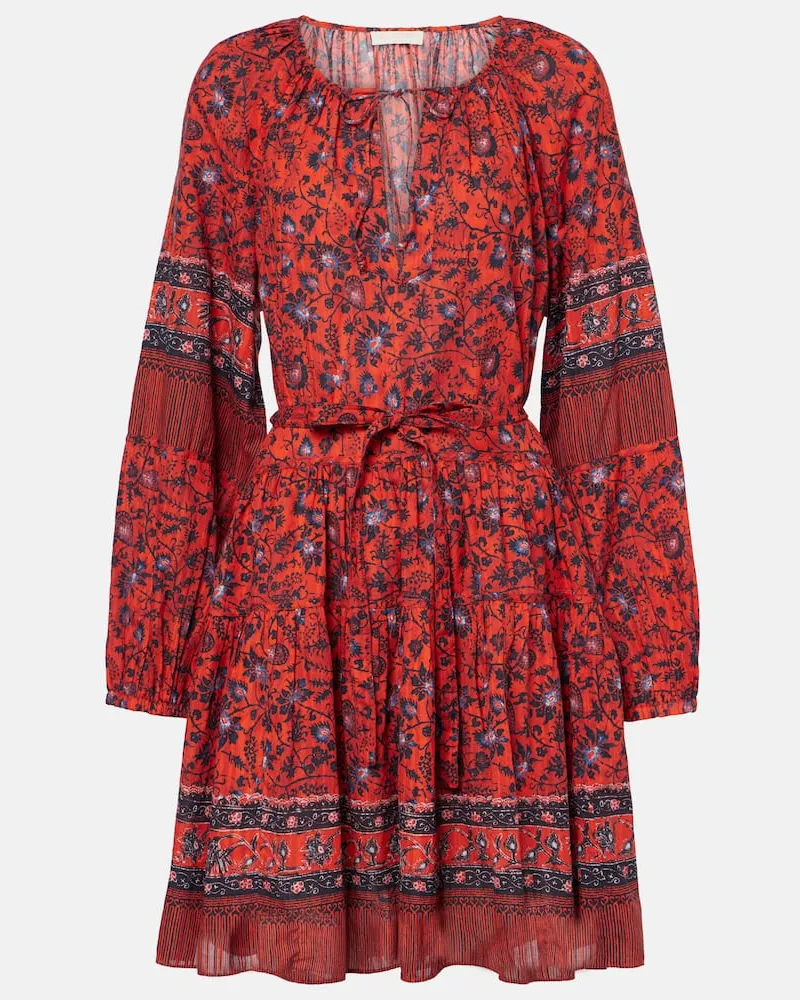Ulla Johnson Minikleid Abri aus einem Baumwollgemisch Rot