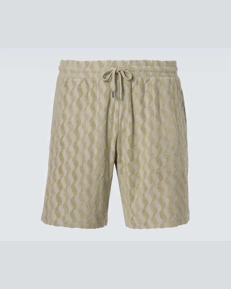 Frescobol Carioca Bermuda-Shorts Augusto aus Jacquard-Frottee Grün
