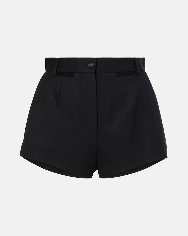 Dolce & Gabbana High-Rise Shorts aus Wolle und Seide Schwarz