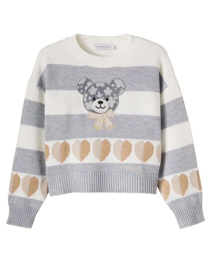 Monnalisa Verzierter Pullover Grau