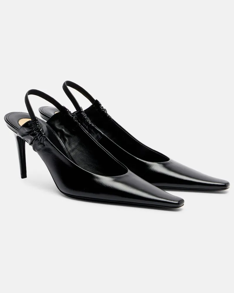 Saint Laurent Slingback-Pumps aus Leder Schwarz
