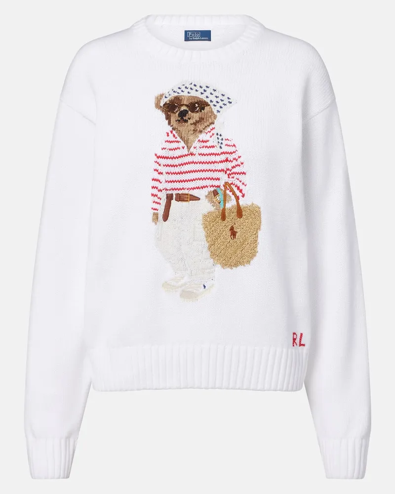 Ralph Lauren Pullover Polo Bear aus Baumwolle Weiß