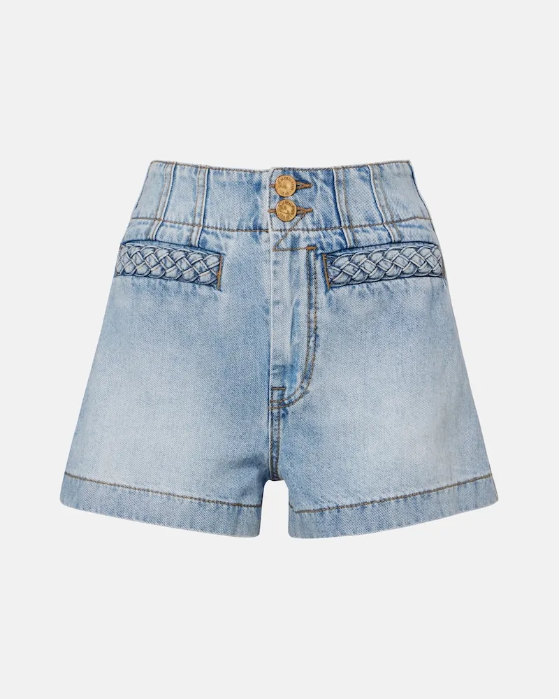 Zimmermann High-Rise Jeansshorts Indra Blau