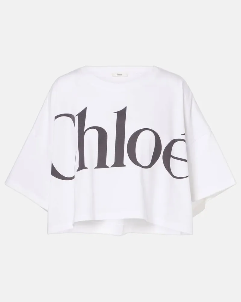 Chloé Chloé Cropped-Top aus Baumwoll-Jersey Weiß