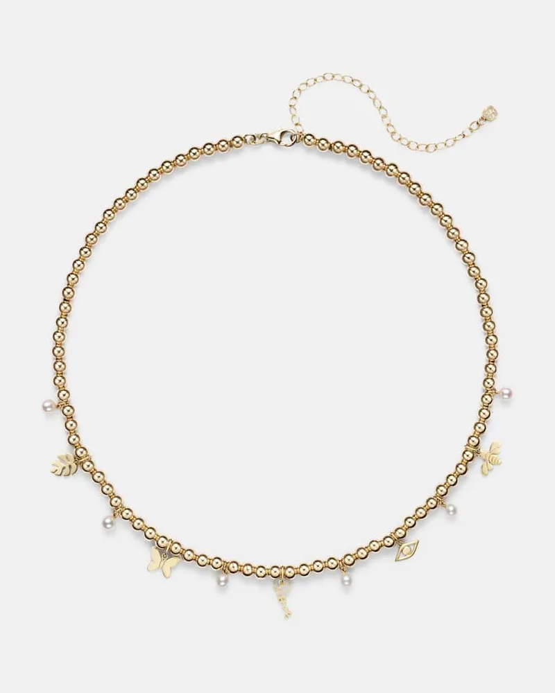 Sydney Evan Halskette aus 14kt Gelbgold mit Süßwasserperlen Gold