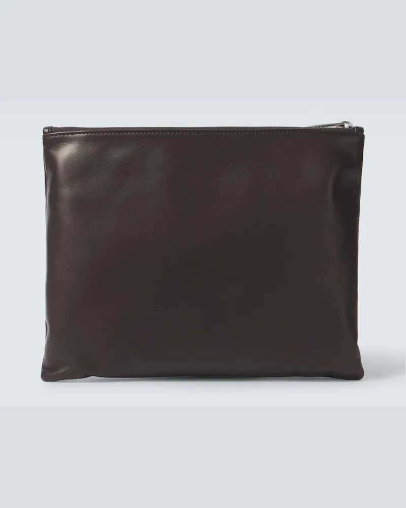 The Row Clutch Allegra aus Leder Braun