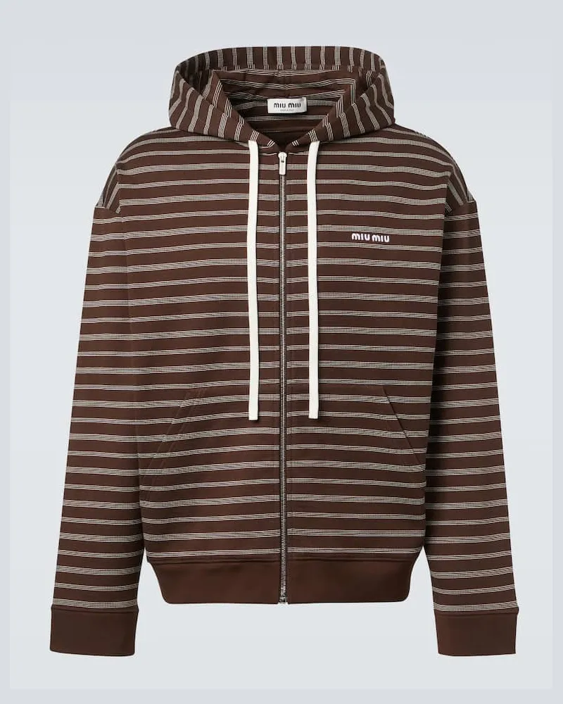 Miu Miu Kapuzenjacke aus Baumwolle Braun