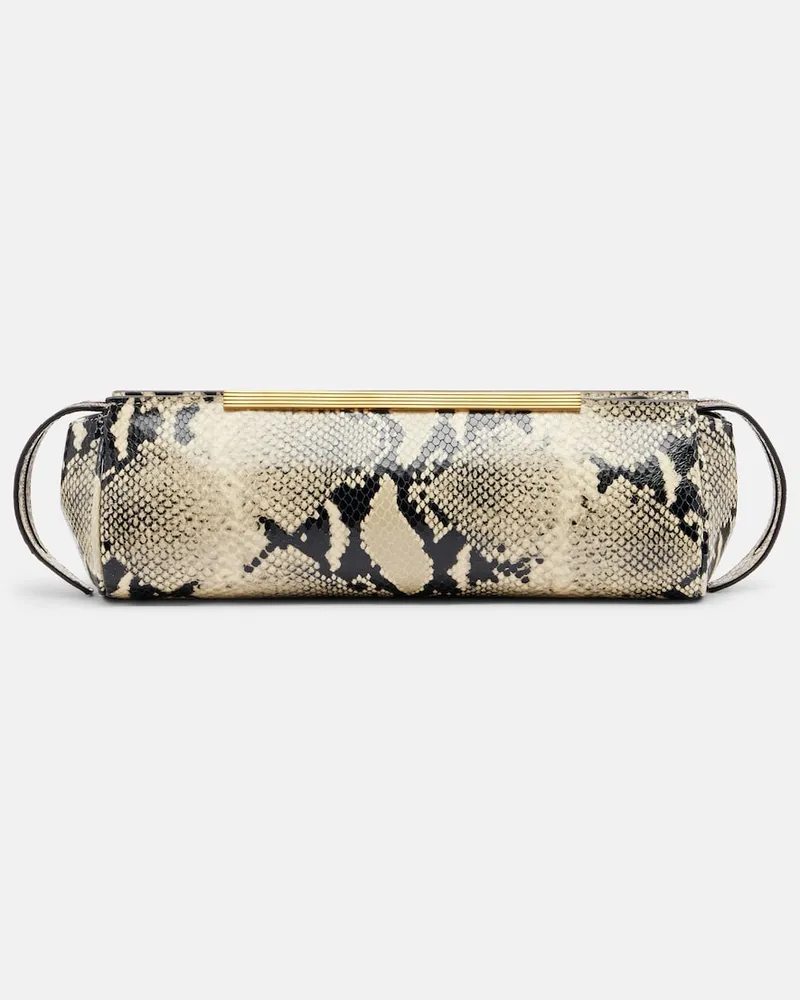 KHAITE Clutch Donna aus Leder Beige