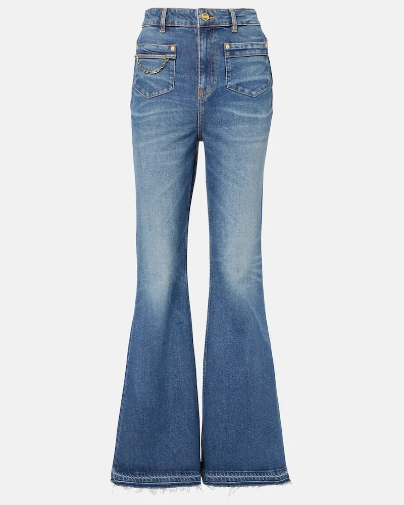 Ganni High-Rise Flared Jeans Blue Future Goddi Blau