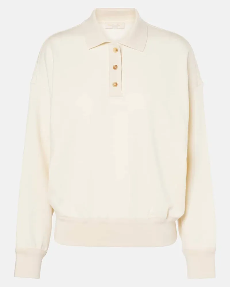 Loro Piana Polopullover Cocooning aus Kaschmir Weiß