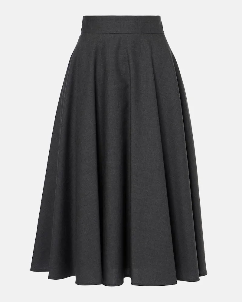 Dolce & Gabbana Midirock aus Wolle Grau