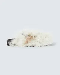 Alanui Slippers Journey aus Shearling Weiss