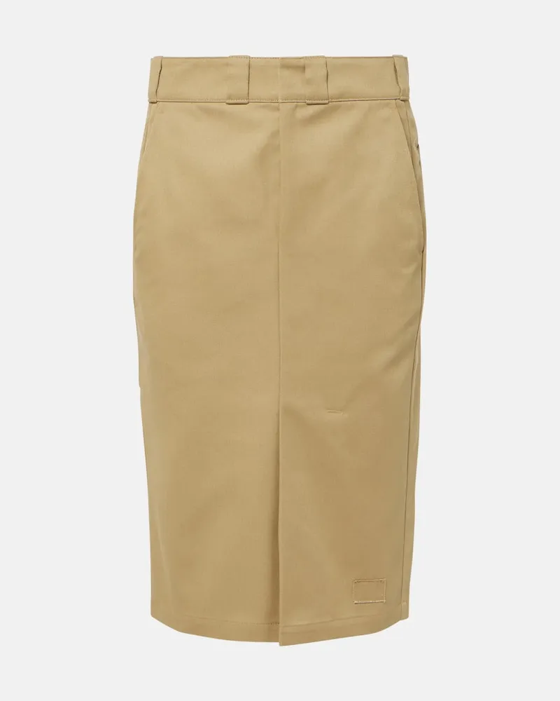 Maison Margiela High-Rise-Midirock Braun