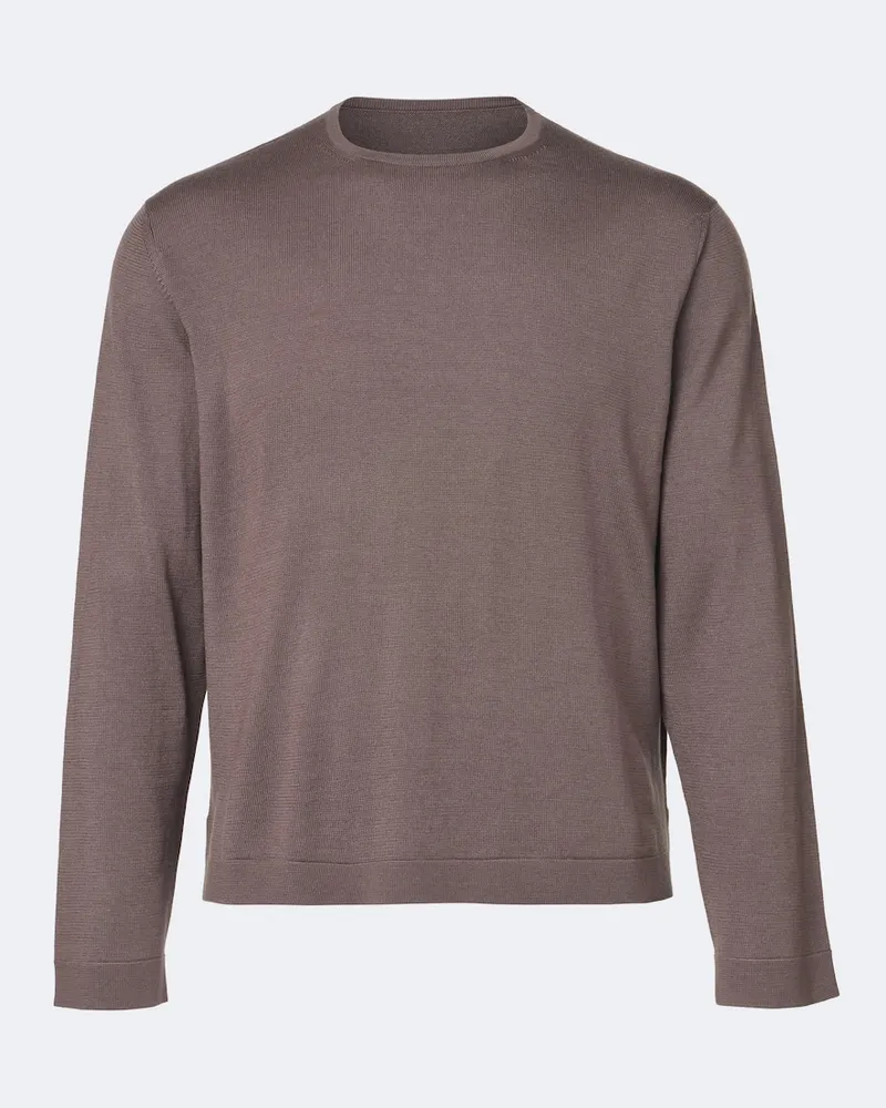 Stoffa Stòffa Longsleeve aus Wolle und Seide Grau