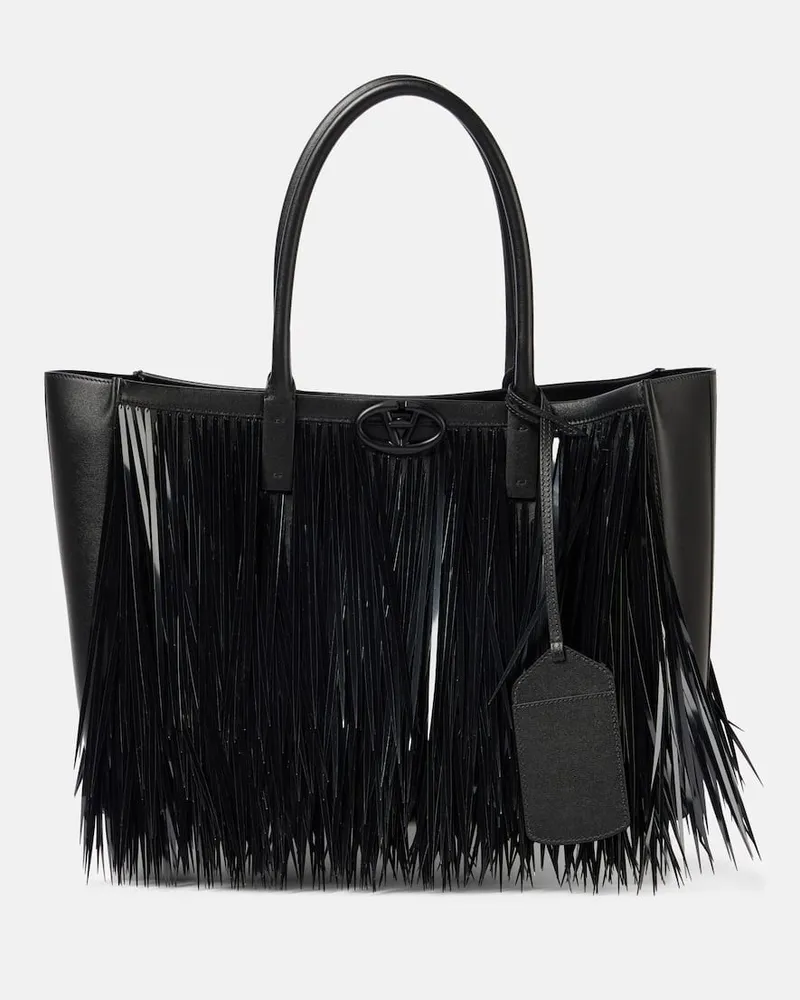 Valentino Garavani Tote VLogo Locker Large aus Leder Schwarz