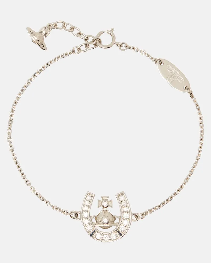 Vivienne Westwood Armband Mare Orb aus Sterlingsilber mit Kristallen Silber