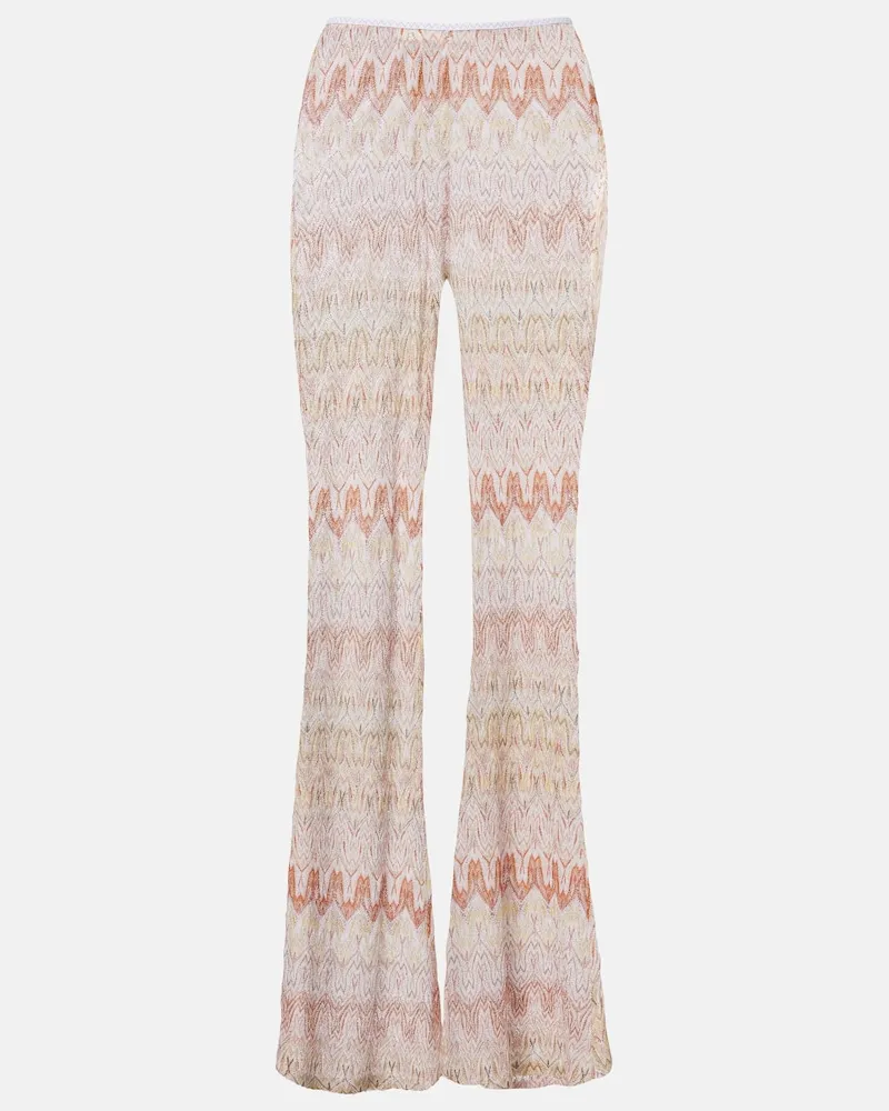 Missoni Schlaghose Zigzag aus Häkelstrick Multicolor