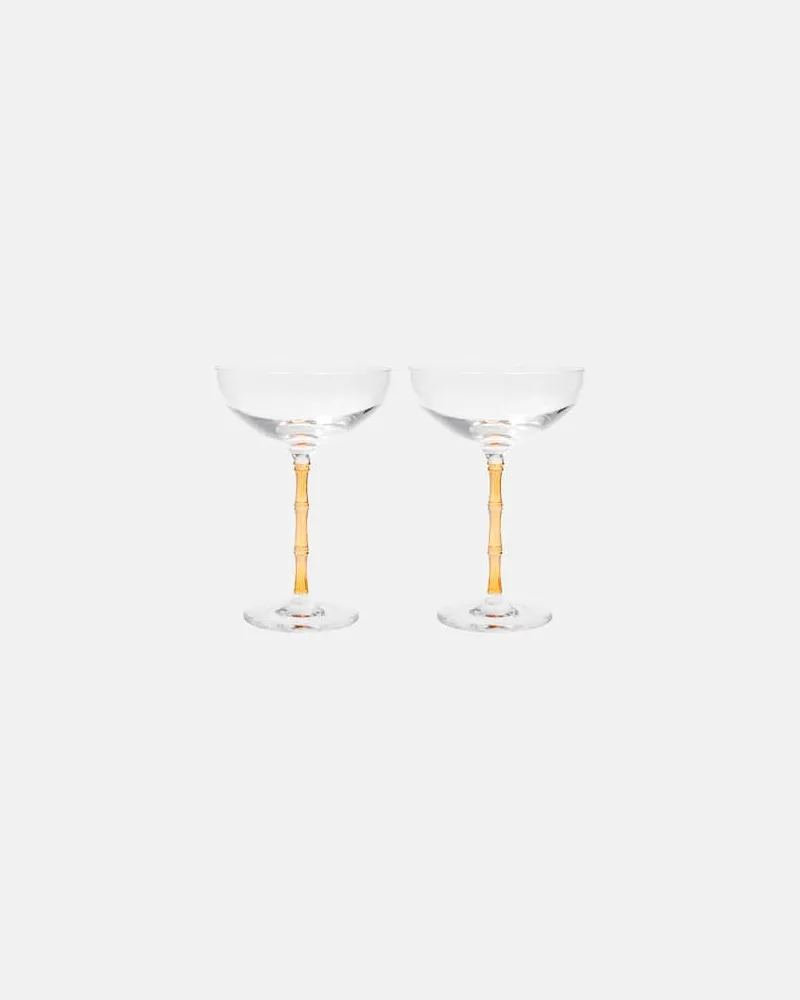 La DoubleJ Set Bamboo aus zwei Champagnerschalen Transparent