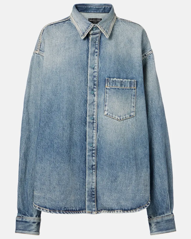 Balenciaga Jeanshemd Blau