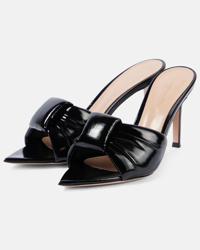 Gianvito Rossi Pantoletten Love aus Lackleder Schwarz