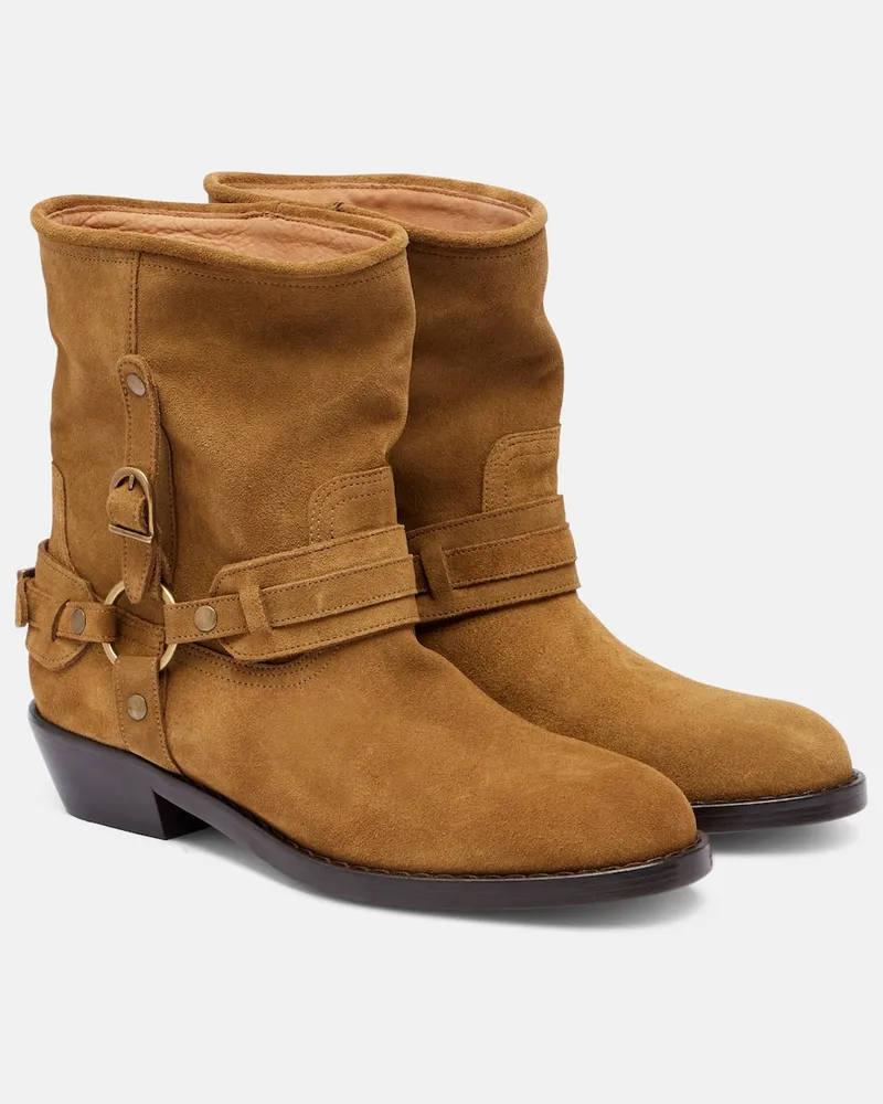 Isabel Marant Ankle Boots Ildred aus Veloursleder Braun