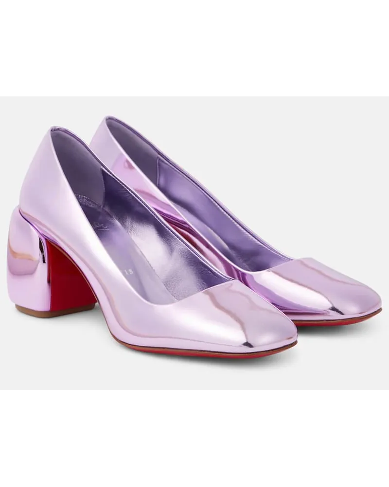 Christian Louboutin Pumps Minny 70 aus Metallic-Leder Lila