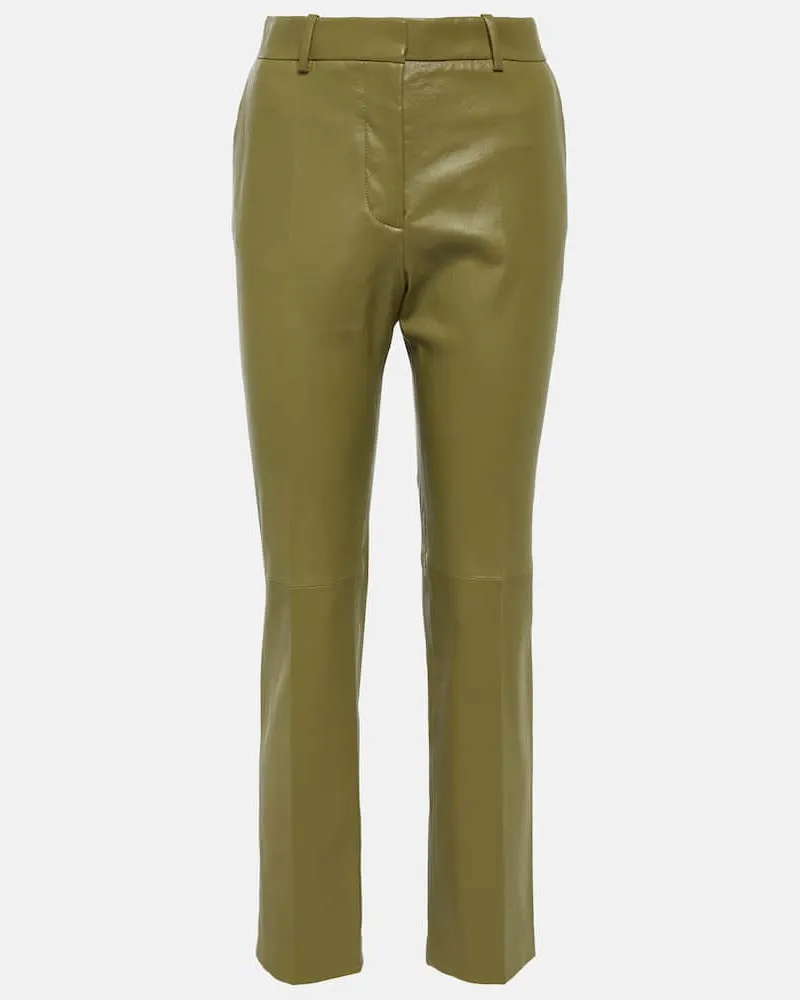 Joseph Gerade Hose Coleman aus Leder Grün