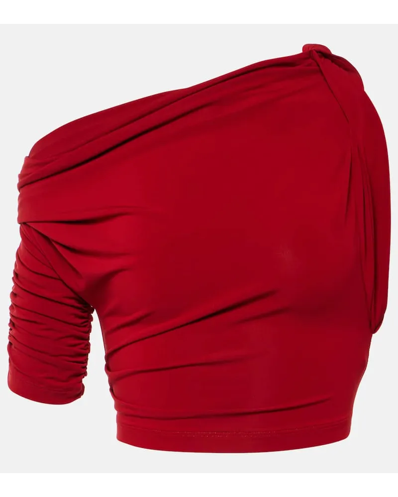 Jacquemus Cropped-Top Le Haut Drapeado aus Jersey Rot