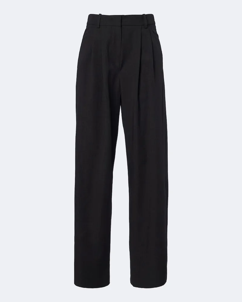 Isabel Marant Gerade Hose Lyda aus Schurwolle Schwarz